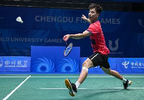 (Chengdu Universiade)CHINA-CHENGDU-WORLD UNIVERSITY GAMES-BADMINTON (CN)