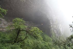 Cliff Walkway at Jinfo Mountain Scenic spot in Chongqing, China