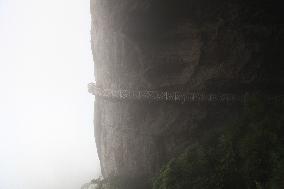 Cliff Walkway at Jinfo Mountain Scenic spot in Chongqing, China