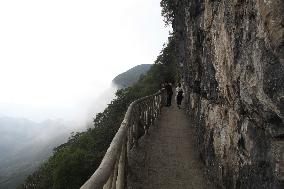 Cliff Walkway at Jinfo Mountain Scenic spot in Chongqing, China