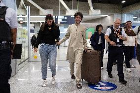Juan Branco Arrives At Roissy-Charles-de-Gaulle Airport - Paris
