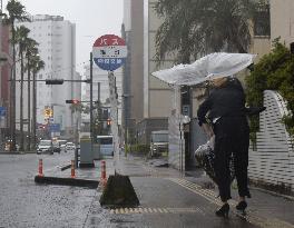Typhoon Khanun approaches southwestern Japan