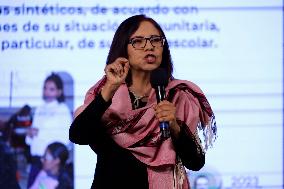 Leticia Ramirez, Secretary Of Education Of Mexico At A Press Conference