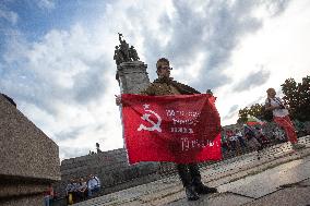 Protest Against The Dismantling Of The Soviet Army Monument In Sofia.