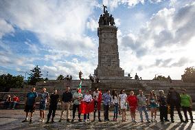 Protest Against The Dismantling Of The Soviet Army Monument In Sofia.