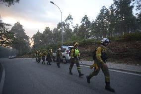 Forest Fire Rages in Galicia - Spain