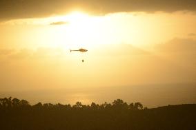 Forest Fire Rages in Galicia - Spain