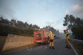 Forest Fire Rages in Galicia - Spain
