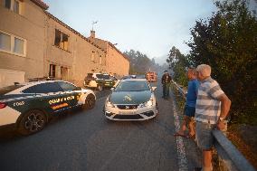 Forest Fire Rages in Galicia - Spain