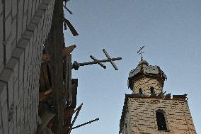 Russian missile attack ruins Saints Peter and Paul Church in Zaporizhzhia