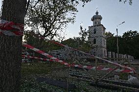 Russian missile attack ruins Saints Peter and Paul Church in Zaporizhzhia