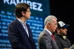 Colombia's Former President Alvaro Uribe Hosts Event Announcing Candidates For Bogota's Council