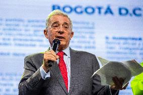 Colombia's Former President Alvaro Uribe Hosts Event Announcing Candidates For Bogota's Council