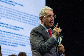 Colombia's Former President Alvaro Uribe Hosts Event Announcing Candidates For Bogota's Council