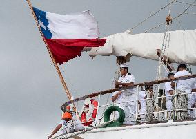 Chilean Tall Ship Esmeralda Departs Norfolk, VA