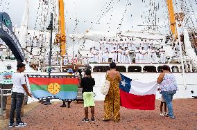 Chilean Tall Ship Esmeralda Departs Norfolk, VA