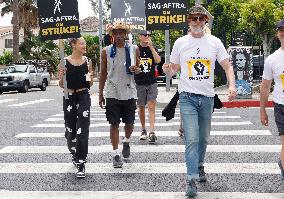 SAG-AFTRA-WGA Picket Line Outside Paramount - LA