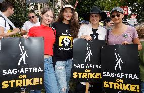 SAG AFTRA-WGA Strike outside Warner Brothers Studios - Burbank