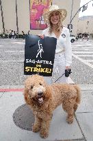 SAG AFTRA-WGA Strike outside Warner Brothers Studios - Burbank