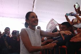 Claudia Sheinbaum Pardo Attends At Rally In Ciudad Mendoza, Veracruz