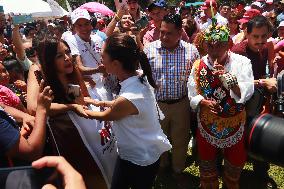 Claudia Sheinbaum Pardo Attends At Rally In Ciudad Mendoza, Veracruz