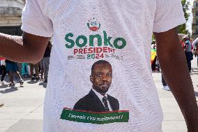 Rally In Support Of The Senegalese Opposition Leader Ousmane Sonko In Paris