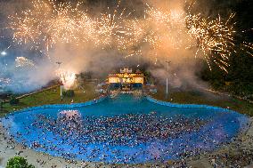 People Come To The Water Park To Cool Off in Nanjing, China