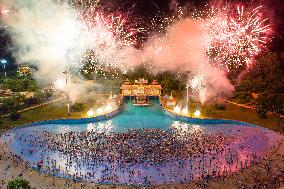 People Come To The Water Park To Cool Off in Nanjing, China