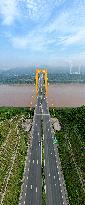 Taihong Yangtze River Bridge Crosses The Yangtze River in Chongqing