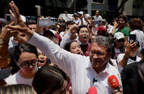 Ricardo Monreal, Pre-candidate For The Presidency Of Mexico For 2024, Visits The Cuauhtémoc Mayoralty In Mexico City