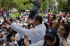 Ricardo Monreal, Pre-candidate For The Presidency Of Mexico For 2024, Visits The Cuauhtémoc Mayoralty In Mexico City