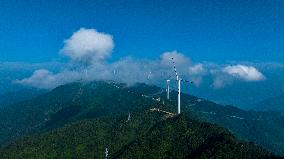 Mountaintop 
Wind Power Generation in Yichun, China