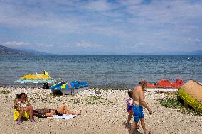 Daily Life In The City Of Pogradec, Albania.