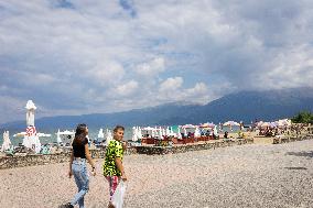 Daily Life In The City Of Pogradec, Albania.