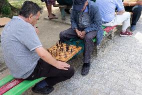 Daily Life In The City Of Pogradec, Albania.