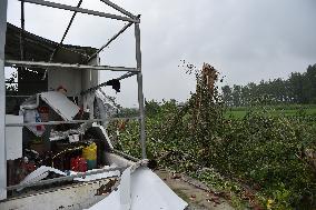 Houses Collapsed After A Tornado in Yancheng, China
