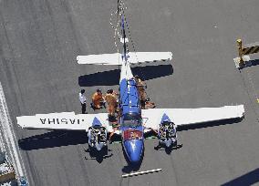 Light plane crash lands at Oita airport