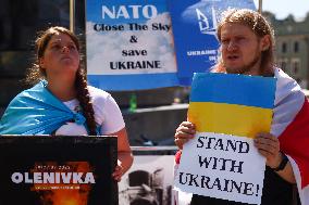 Protest In Solidarity With Ukraine In Krakow