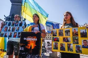 Protest In Solidarity With Ukraine In Krakow