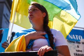 Protest In Solidarity With Ukraine In Krakow