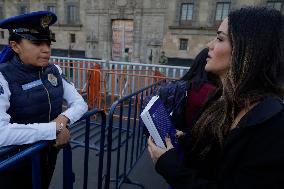 Feminists Demonstrate Outside The National Palace; Demand That The Mexican President Not Victimise Himself