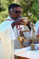 Tamil Catholics Take Part In The Feast Of Our Lady Of Madhu