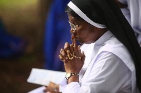 Tamil Catholics Take Part In The Feast Of Our Lady Of Madhu