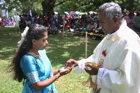 Tamil Catholics Take Part In The Feast Of Our Lady Of Madhu