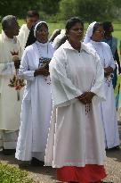 Tamil Catholics Take Part In The Feast Of Our Lady Of Madhu