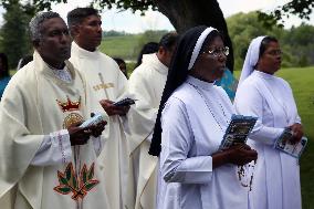 Tamil Catholics Take Part In The Feast Of Our Lady Of Madhu