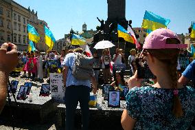 'NATO Close The Sky' Protest In Krakow