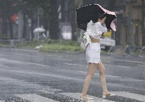 Typhoon Lan hits western Japan