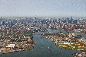 Aerial View Of New York City Skyline
