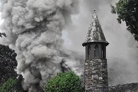 Three Alarm Fire At Church In Montclair New Jersey